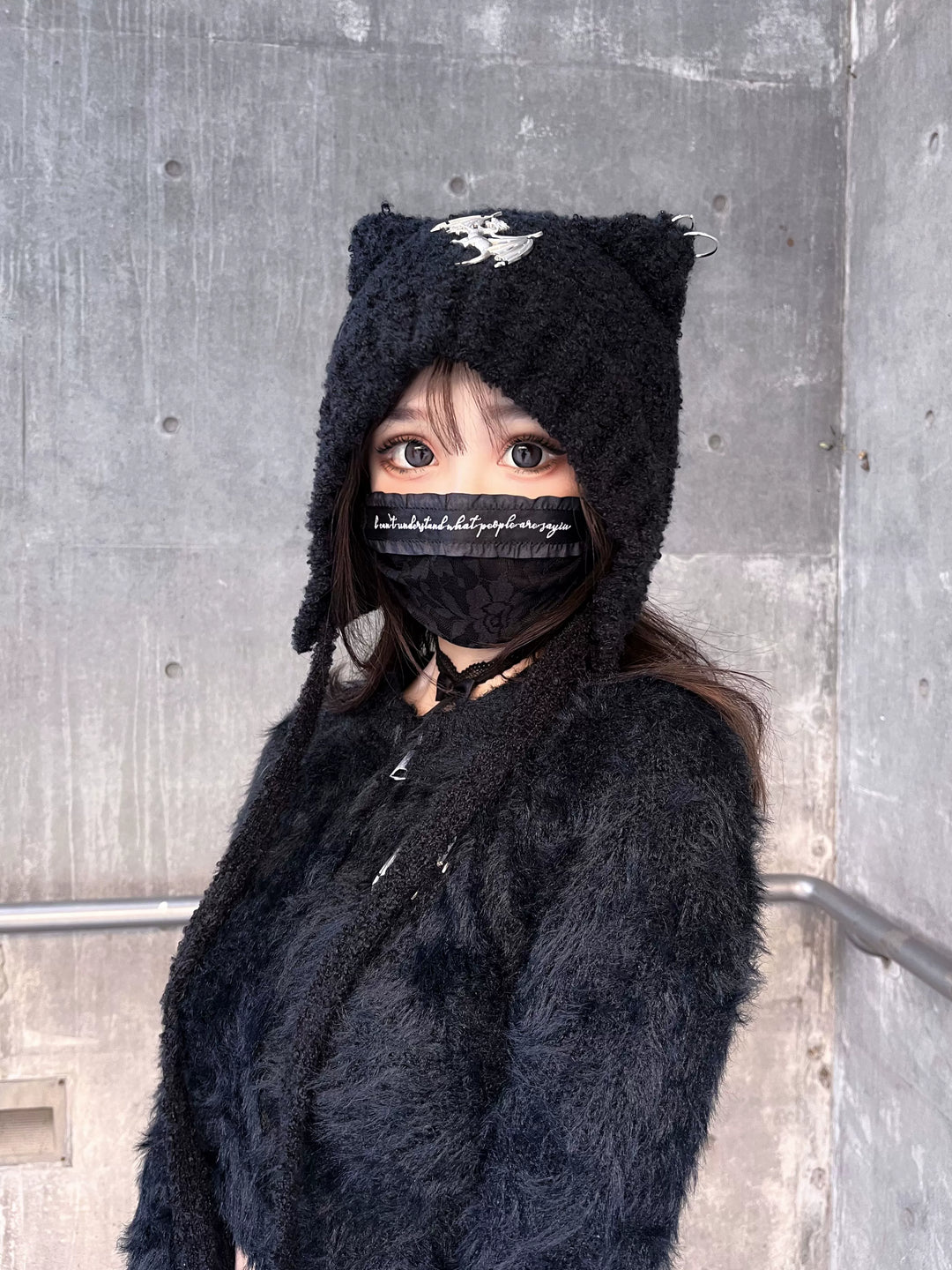 Y2K Winter Hat Japanese Style Knitted Cat Ear Hat 39486:635008