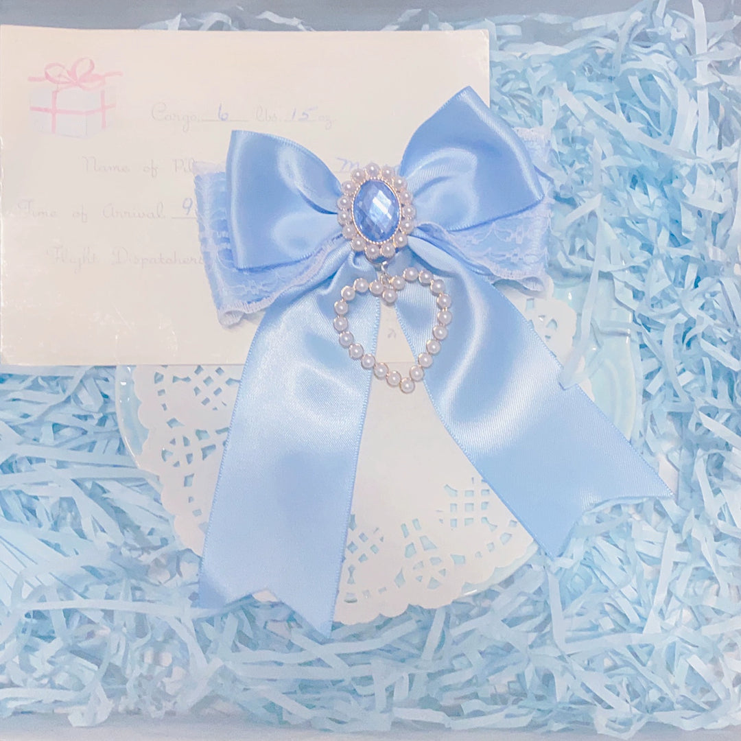 Jirai Kei Headwear Ryousangata Blue Bow Hair Accessories Set 29326:352760 29326:352760