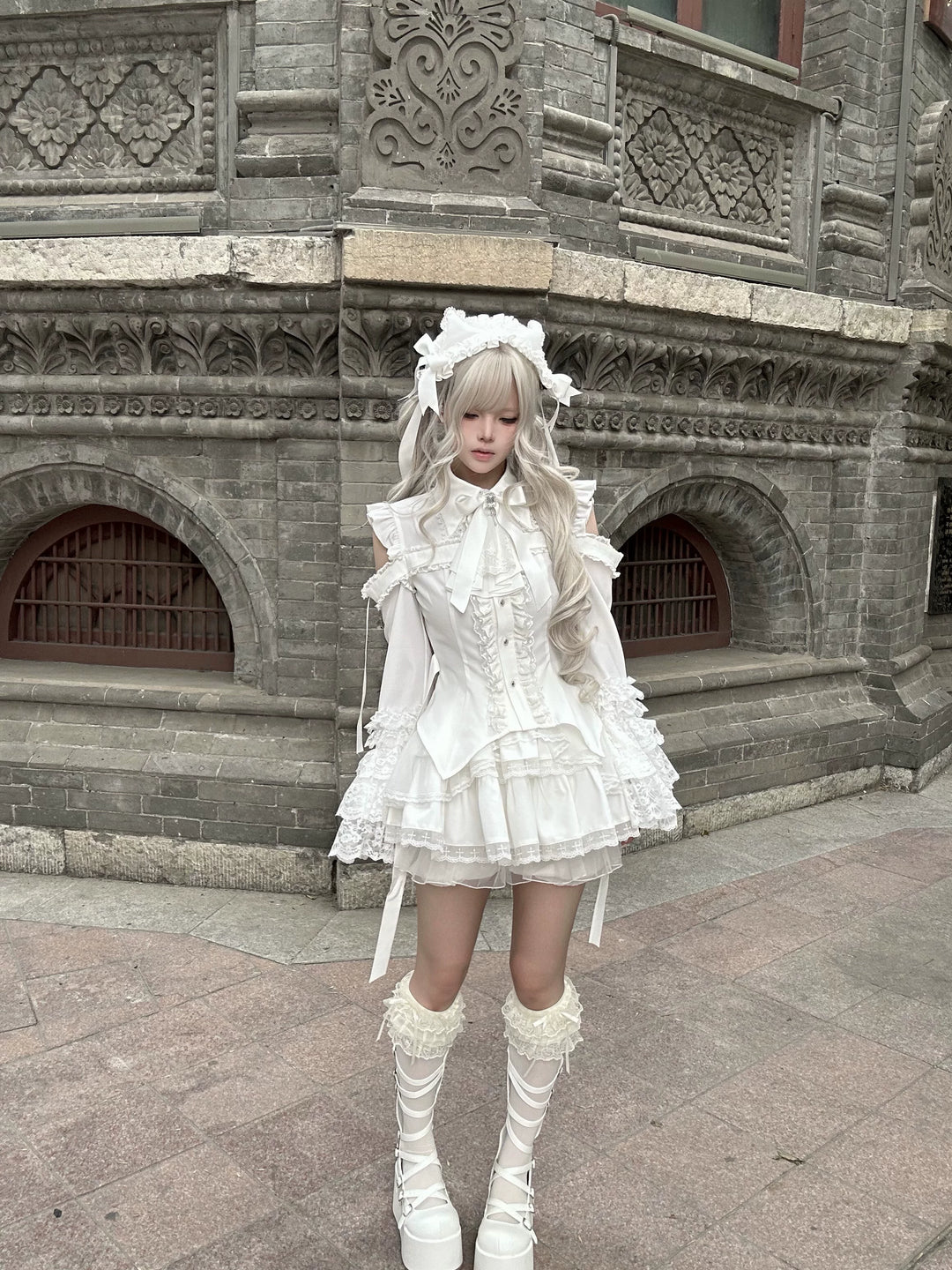 Subculture Hime Sleeve Blouse, Lace Skirt Set 45625:858391