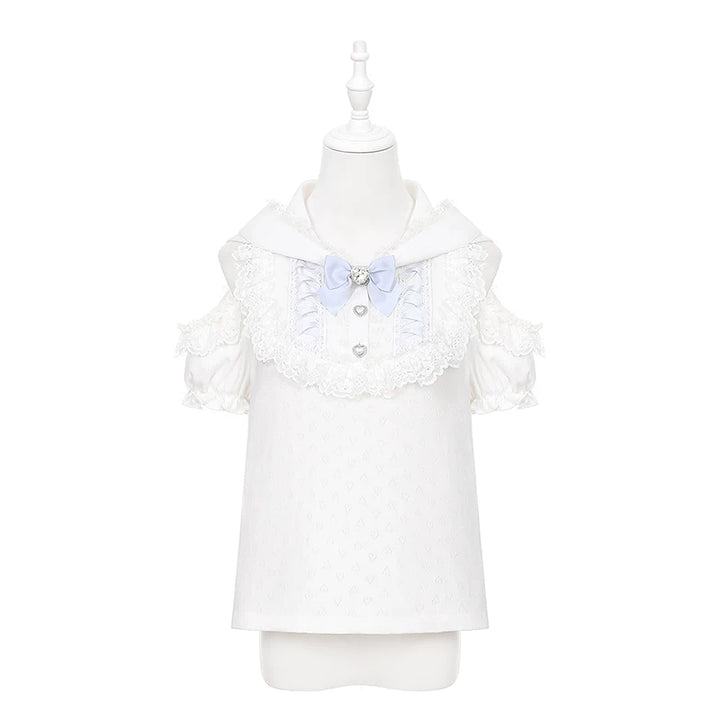 Ryousangata Bunny Ear Hooded Blouse, Tiered Suspender Skirt (L M S) 45575:858422