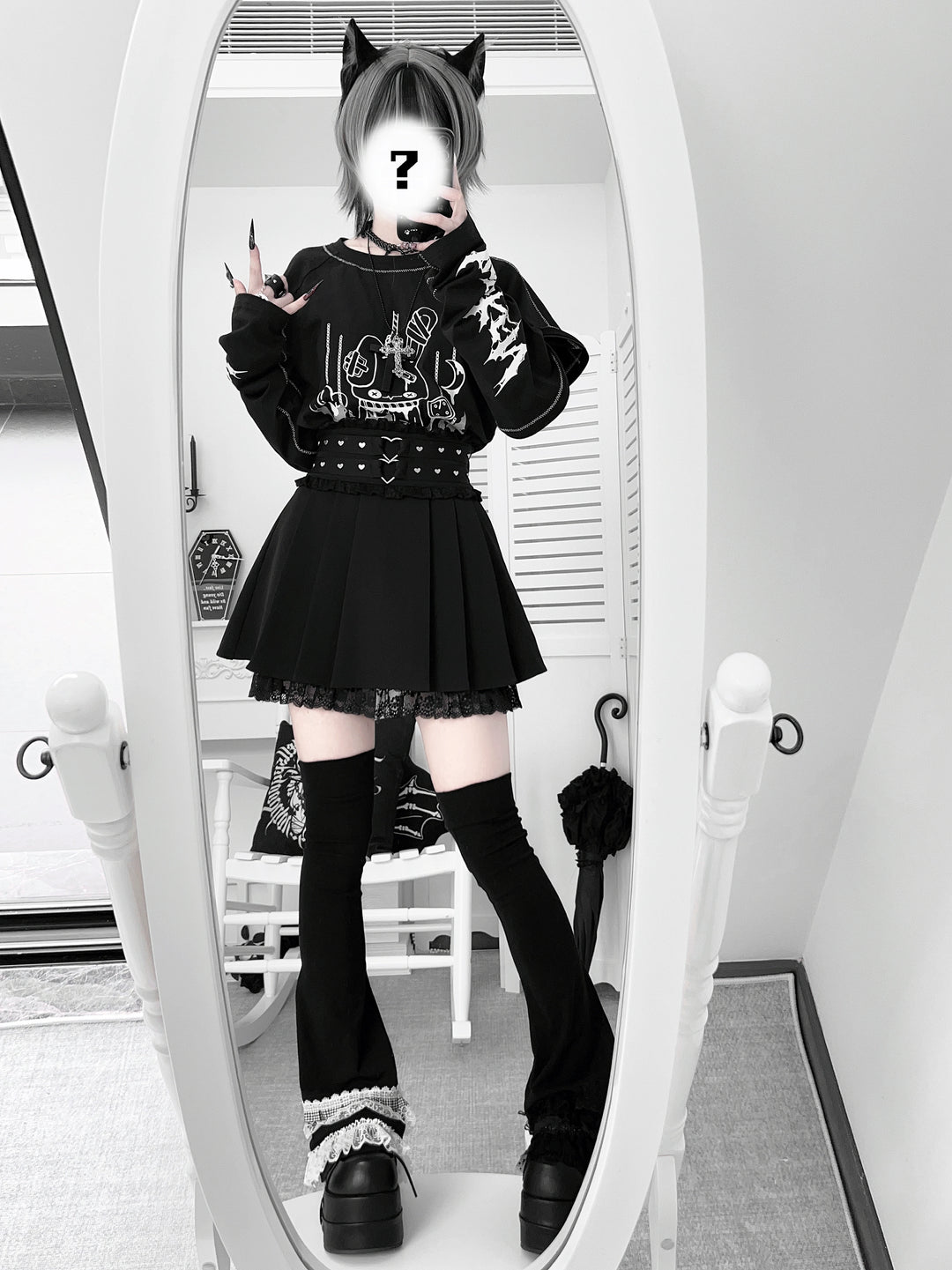 Sub Culture Bunny Printed T-shirt, Detachable Sleeves 44033:795039