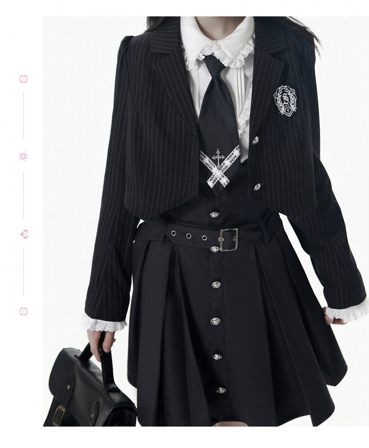 JK Uniform Striped Blazer, Blouse and Pleated Skirt 44171:800186