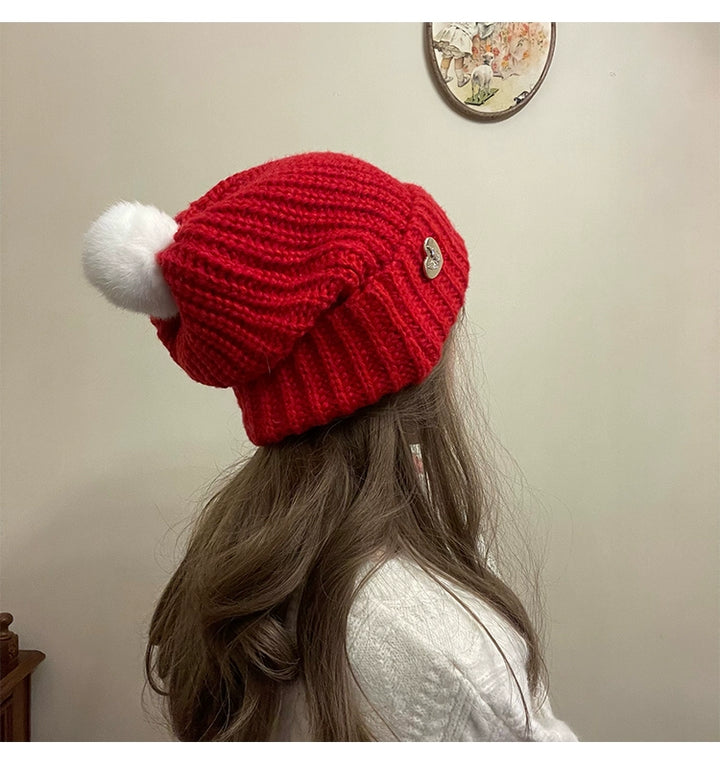 Warm Knitted Hat Thick Woolen Cap Winter Cold Hat 39338:620362