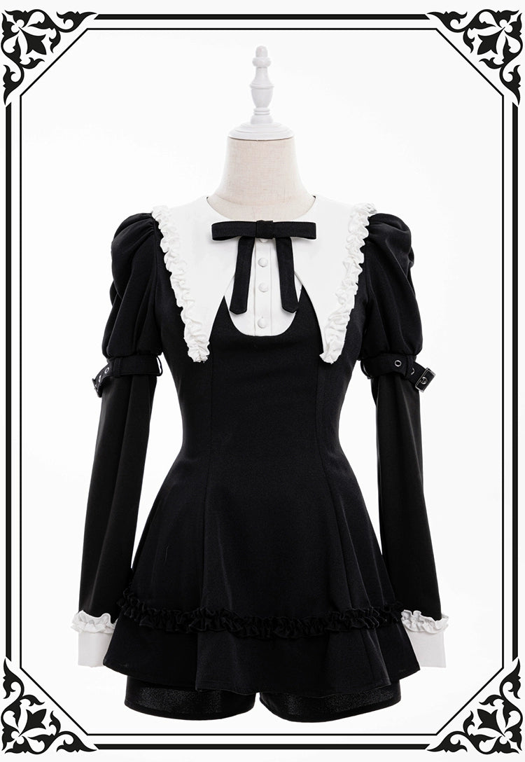 Jirai Kei Dress Set Puritan Collar Dress And Shorts Setup 40752:677152