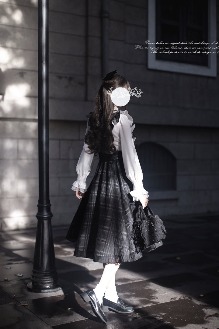 Two-piece Seiso Kei Suspender Skirt Outfit 43883:789504