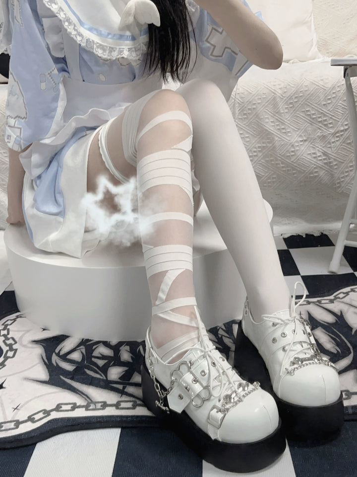 Y2K Platform Shoes Punk Gyaru Fashion Thick-Soled Shoes (34 35 36 37 38 39 40) 38262:594162