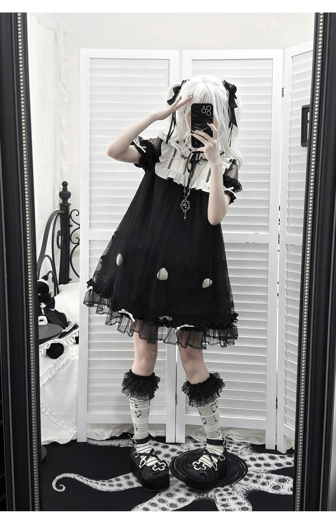 Japanese-style Tulle Dress, Detachable Strawberry Accent 45345:848952