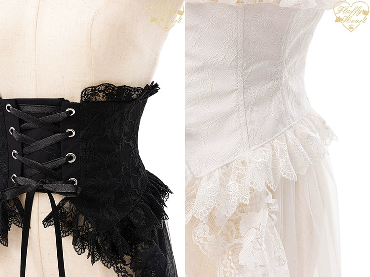 Jirai Kei Dress Decorative Waist Cincher Overskirt 36968:545186