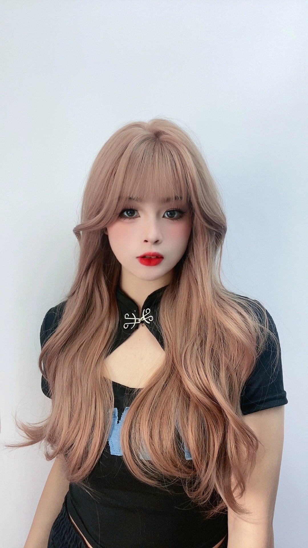 Lolita Wig Milk Tea Color Big Wave Long Curly Wig – Honey Wardrobe