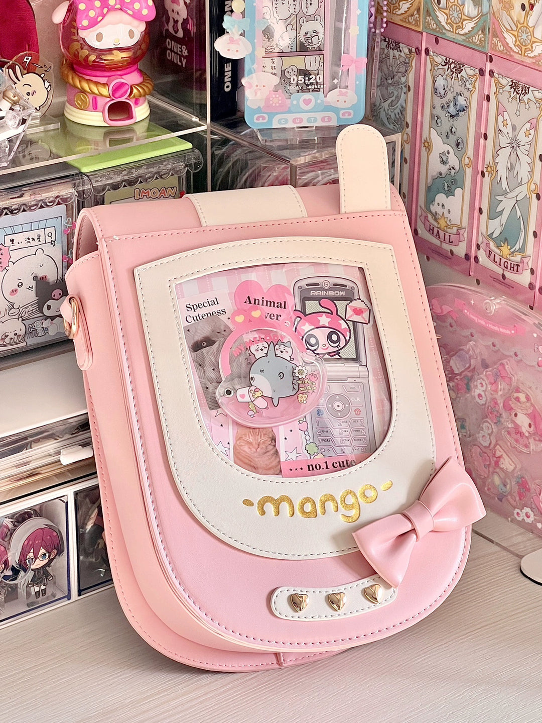 Kawaii Itabag Cat Crossbody Bag PU Double-sided Bag 38282:588358