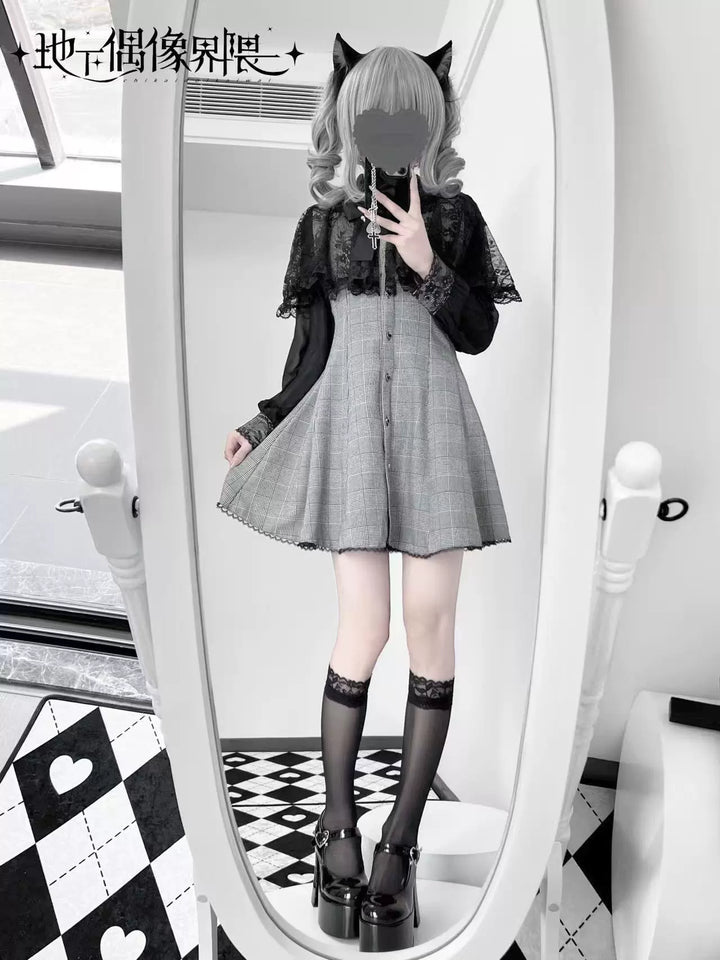 Lace Cape-Inspired Ryousangata Dress 43863:787932