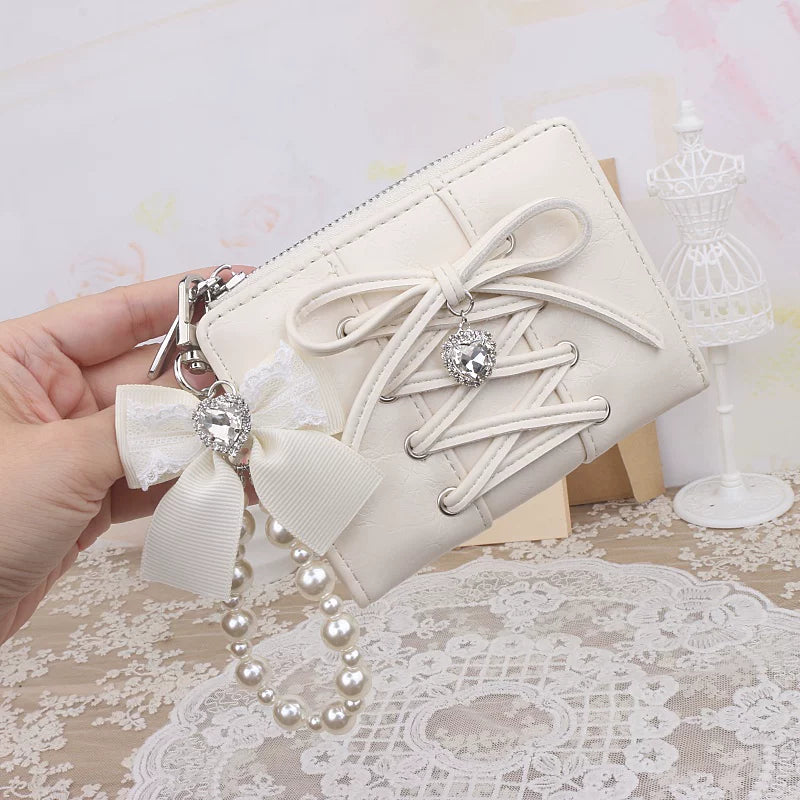 Ryousangata Wallet, Pearl Chain Bow Pendant 45070:839051