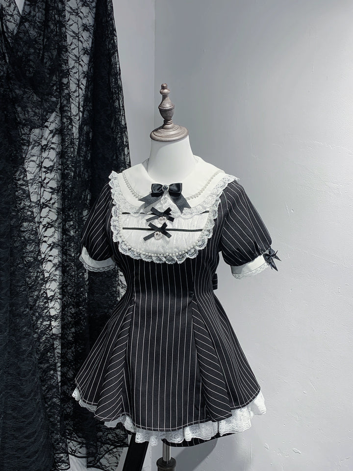 Peter Pan Collar Jirai Kei Dress Set, Bunny Ear (L M S XL) 43649:782309