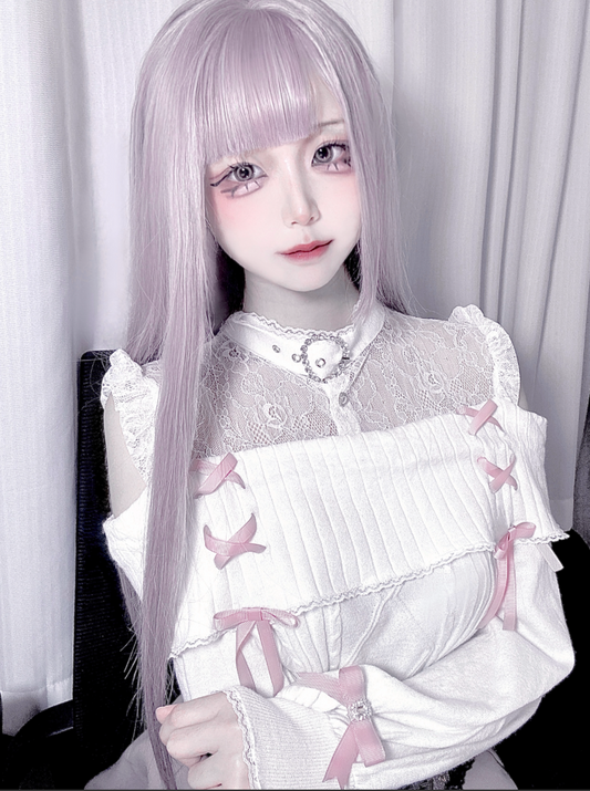 Jirai Kei Sweater Knitted Lace Love Diamond Top 34482:462668