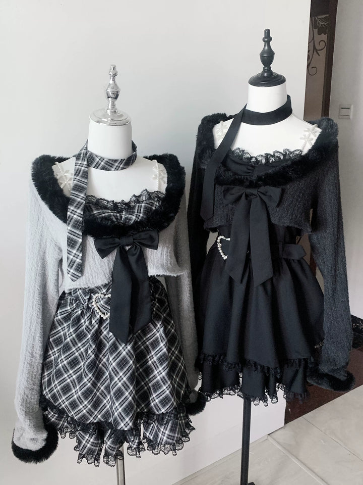 Jirai Kei Camisole Dress, Cropped Outerwear 44084:796547