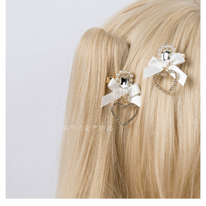 Jirai Kei Mini Hair Clips, Bow and Pompom Styles 44464:816478