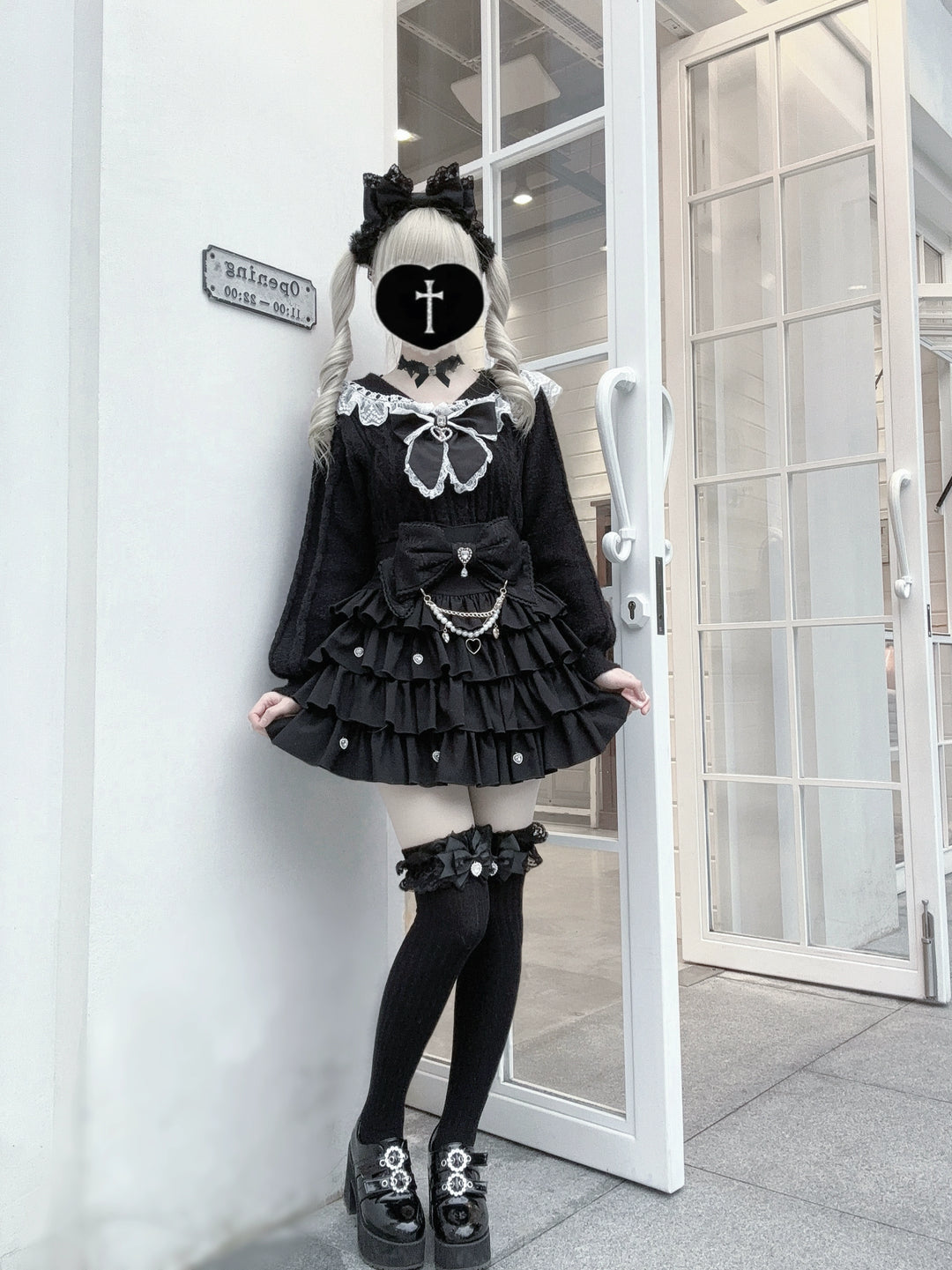 Sailor Collar Jirai Kei Sweater, Detachable Bow 44290:803114