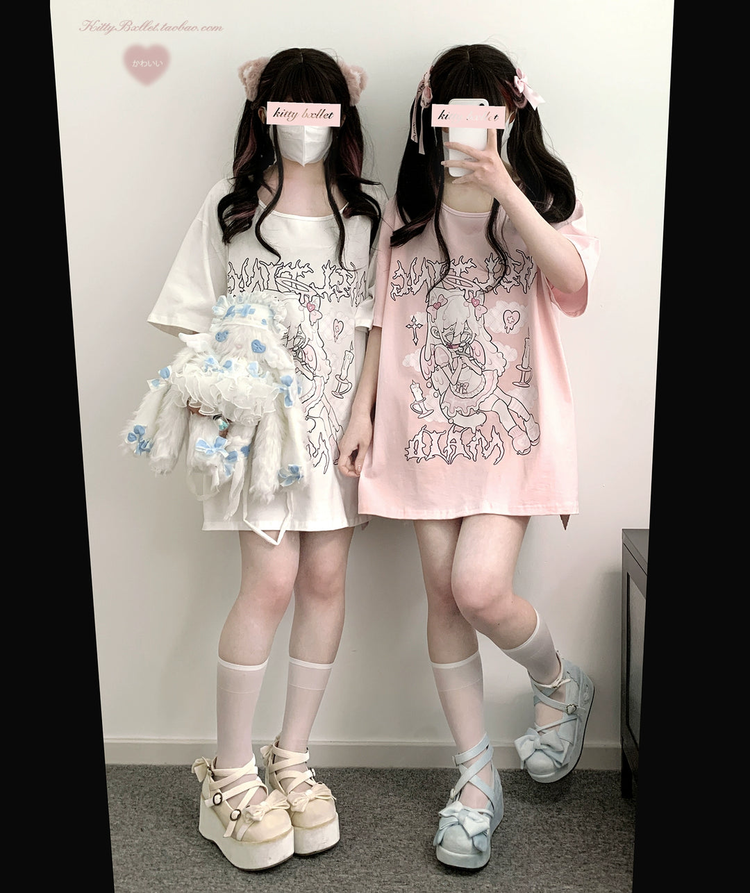 Oversize Jirai Kei T-shirt Short-sleeved Top 38318:598388