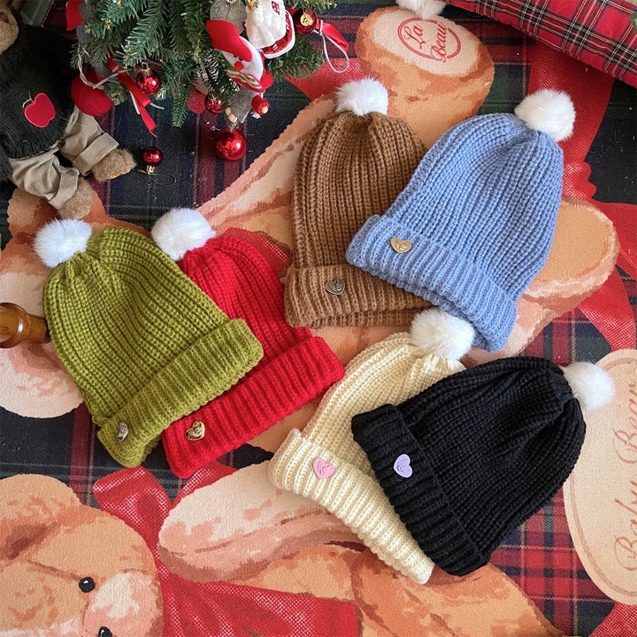 Warm Knitted Hat Thick Woolen Cap Winter Cold Hat 39338:620452