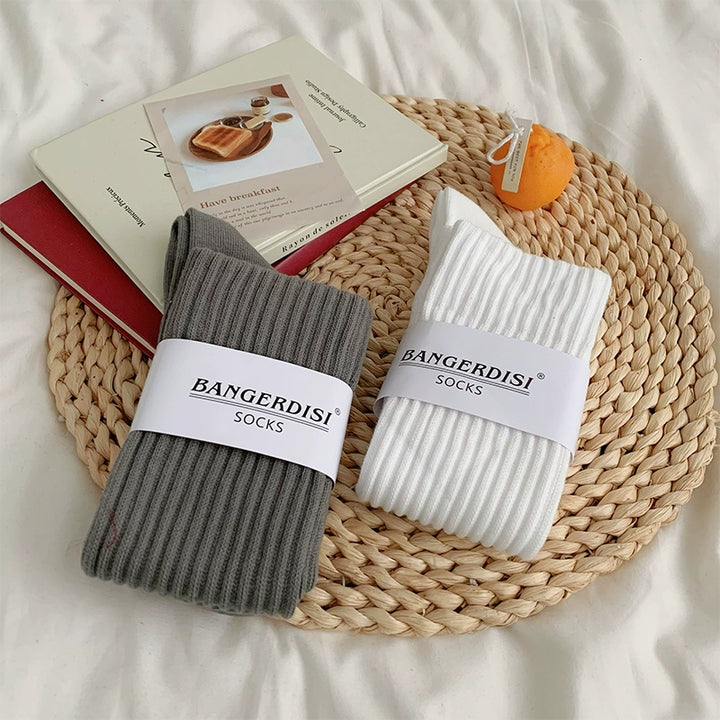 JK Knitted Mid-Calf Cotton Socks, Multiple Color 42336:736621