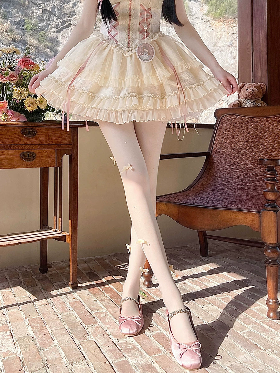 Lolita Socks White Tights Ballet Ultra-Thin Pantyhose 36514:513418 36514:513418