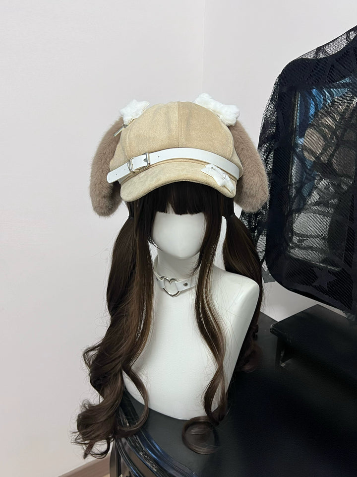 Kawaii Hat Brown Puppy Ear Hat Subculture Beret 40312:660084