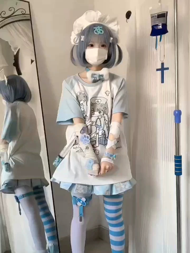 Summer Tenshi Kaiwai T-shirt, Front Nurse Print 45472:850142