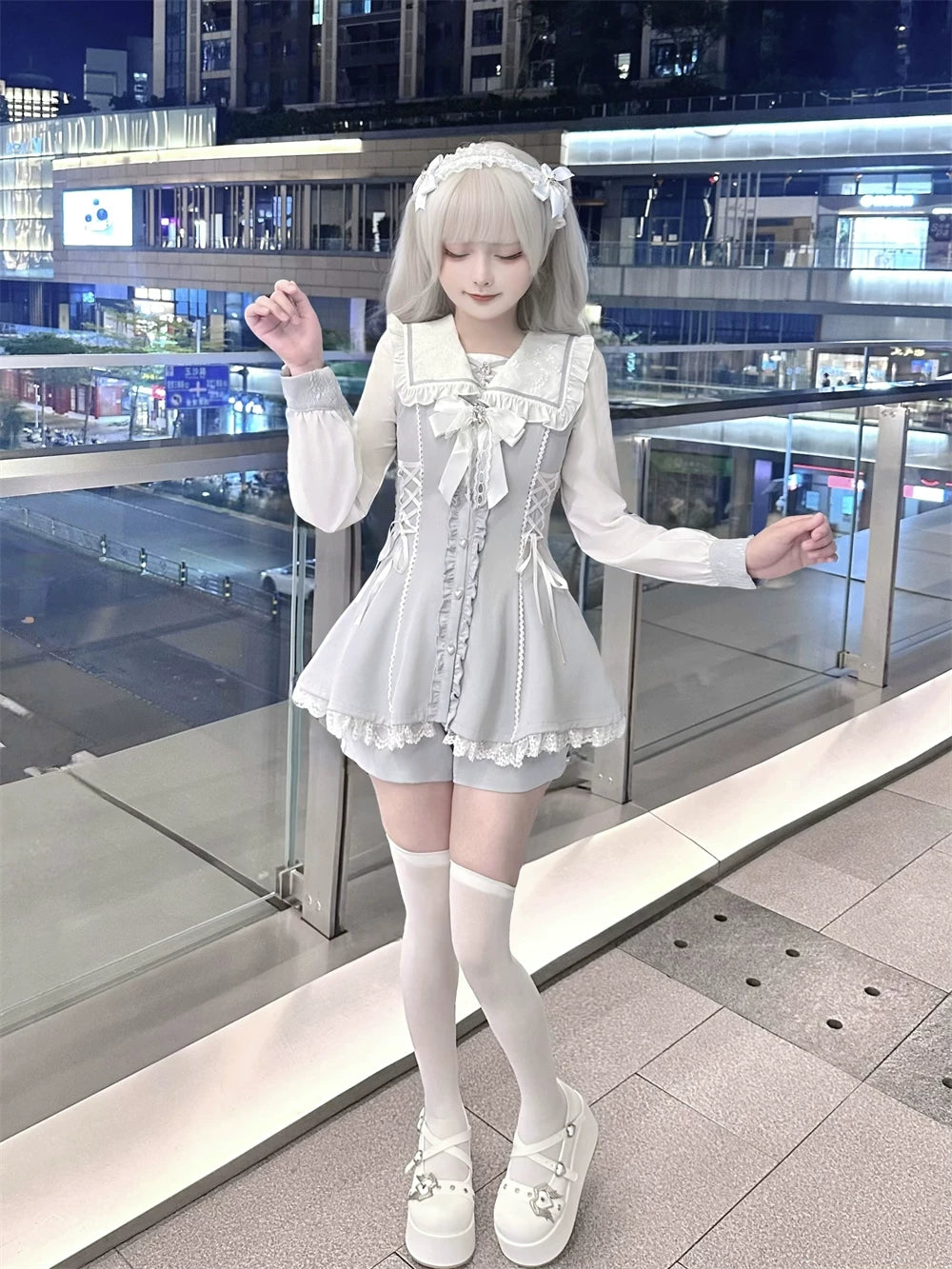 Ryousangata Long Sleeve Dress Set, Sailor Collar 45582:862395
