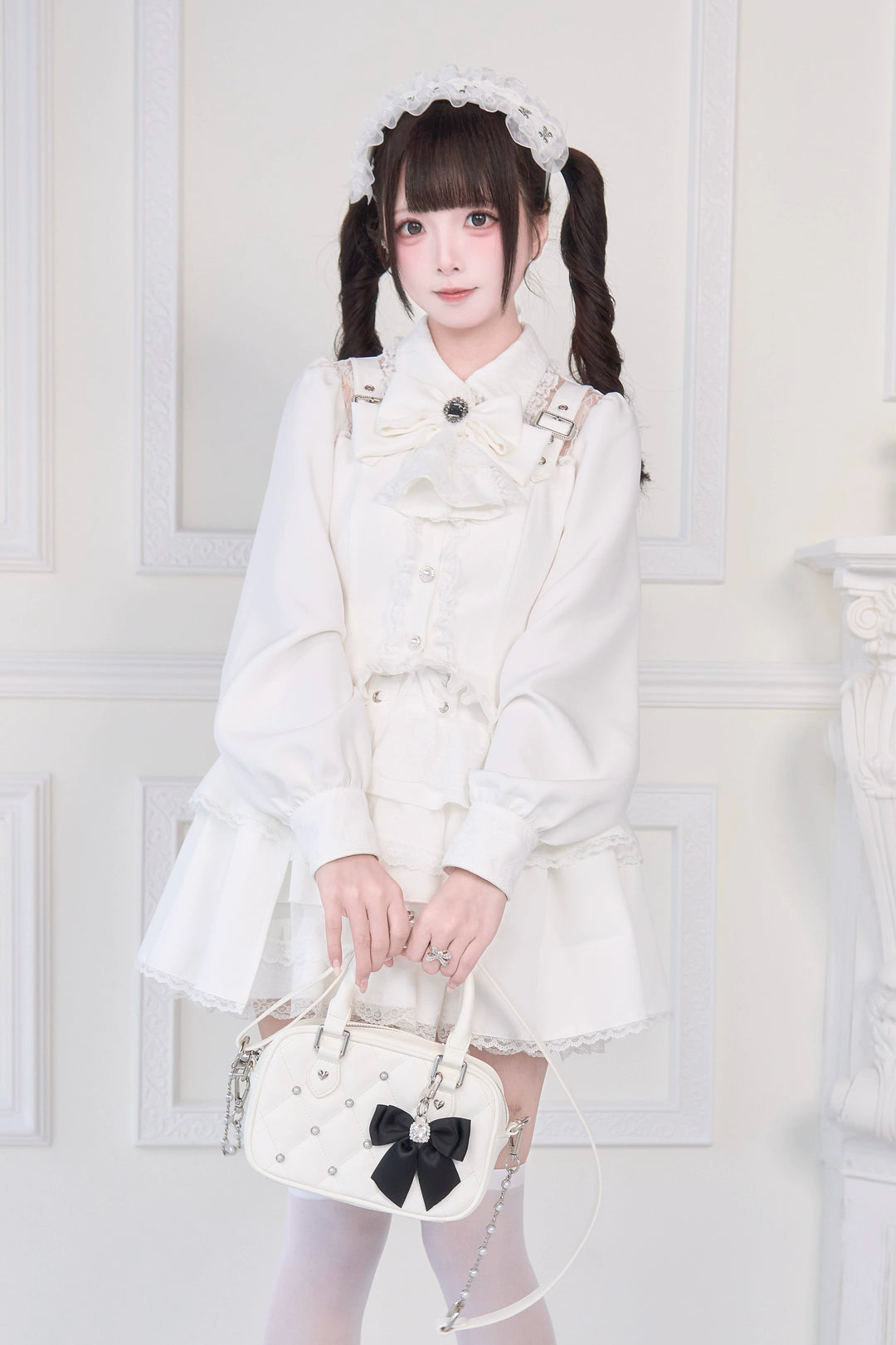 Light Gothic Blouse, Long Tiered Hem, Back Shirring 43588:780746