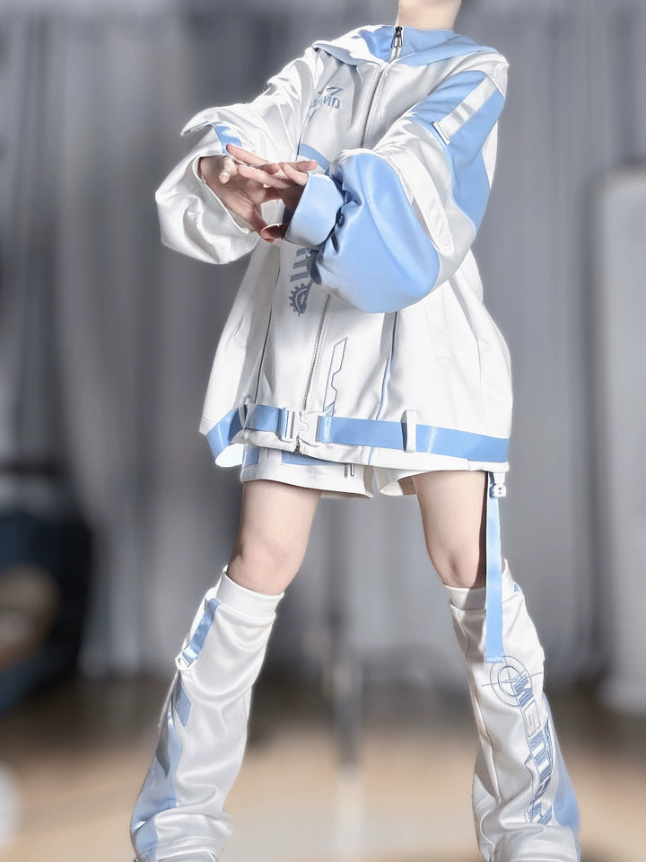 Tenshi Kaiwai Techwear Jacket & Elastic Shorts Set 45013:846202