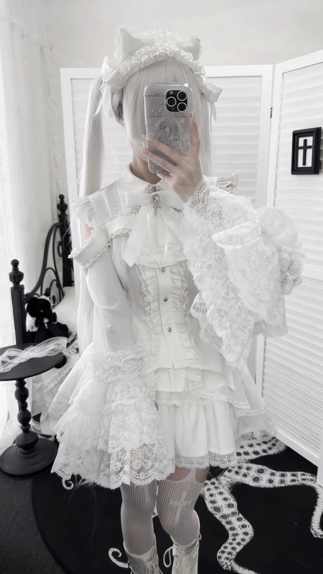Subculture Hime Sleeve Blouse, Lace Skirt Set 45625:858409