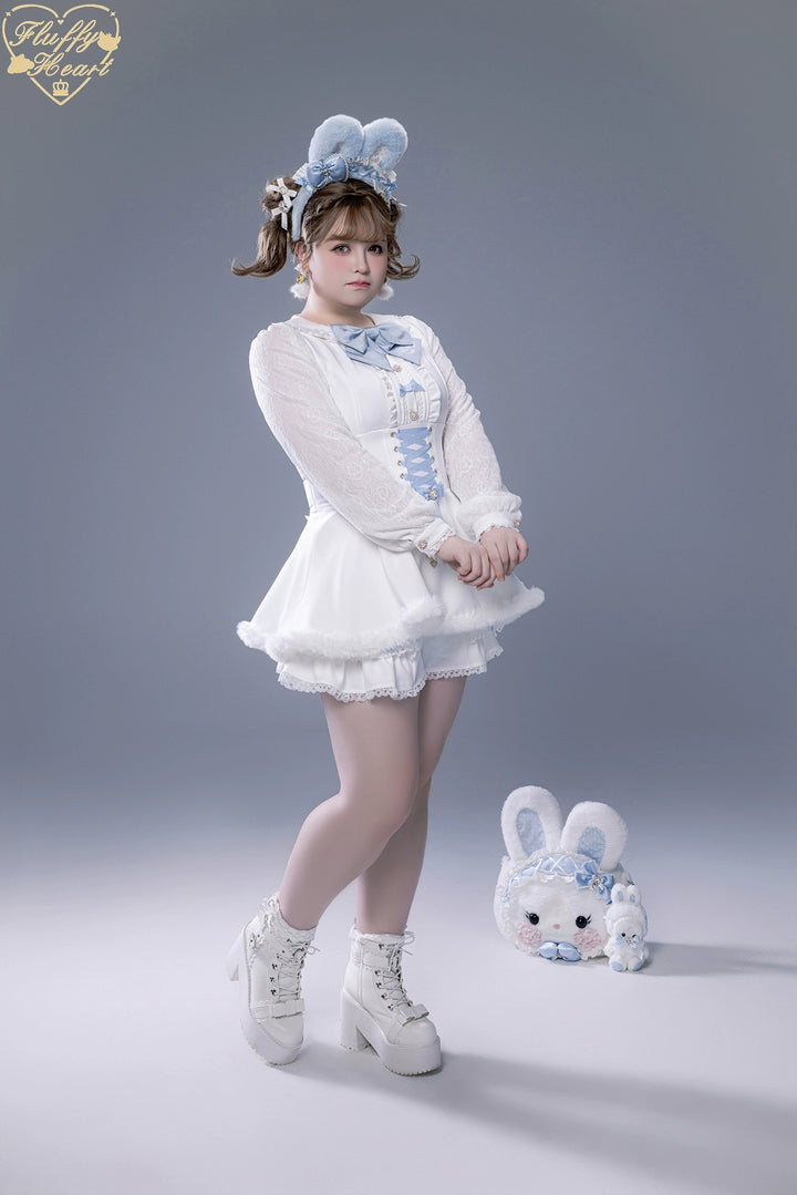 IP Collab Jirai Kei Dress Set, Detachable Fluffy Cape 44146:798073