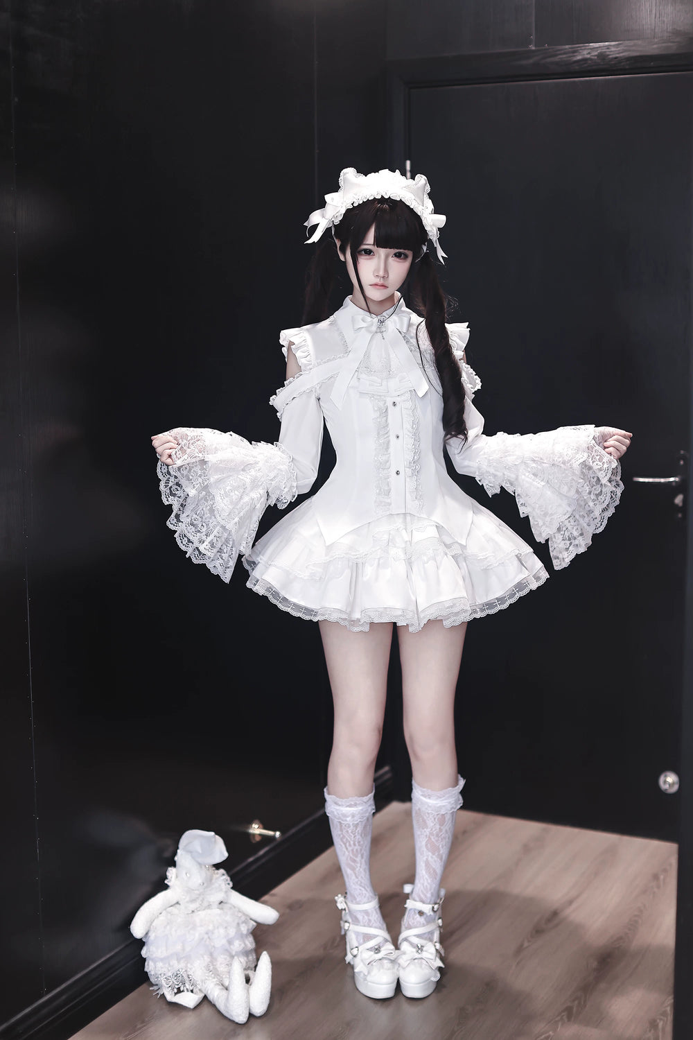 Subculture Hime Sleeve Blouse, Lace Skirt Set 45625:858397