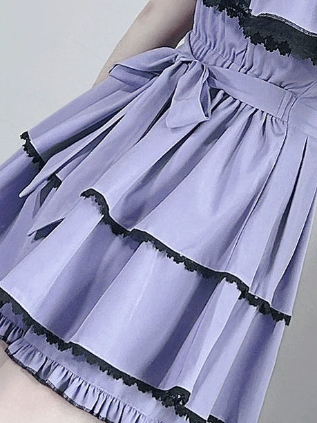 Flounce Cape Jirai Kei Dress, Cross Pendant 43780:785539