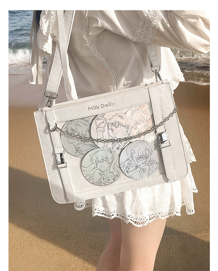 Square Crossbody Itabag, Detachable Chain 43234:779465
