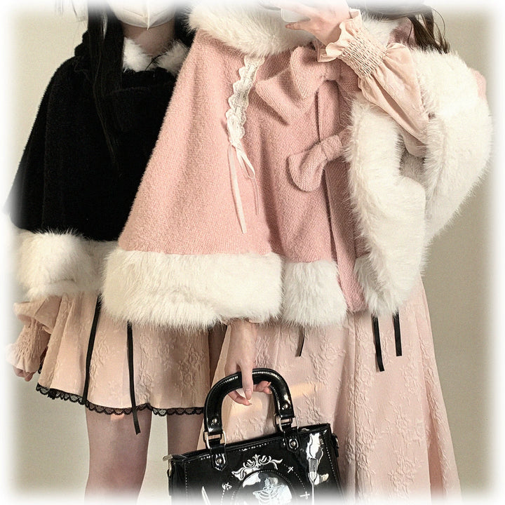 Sweet Bunny Ear Winter Cape, Polar Fleece Lining 44474:809716