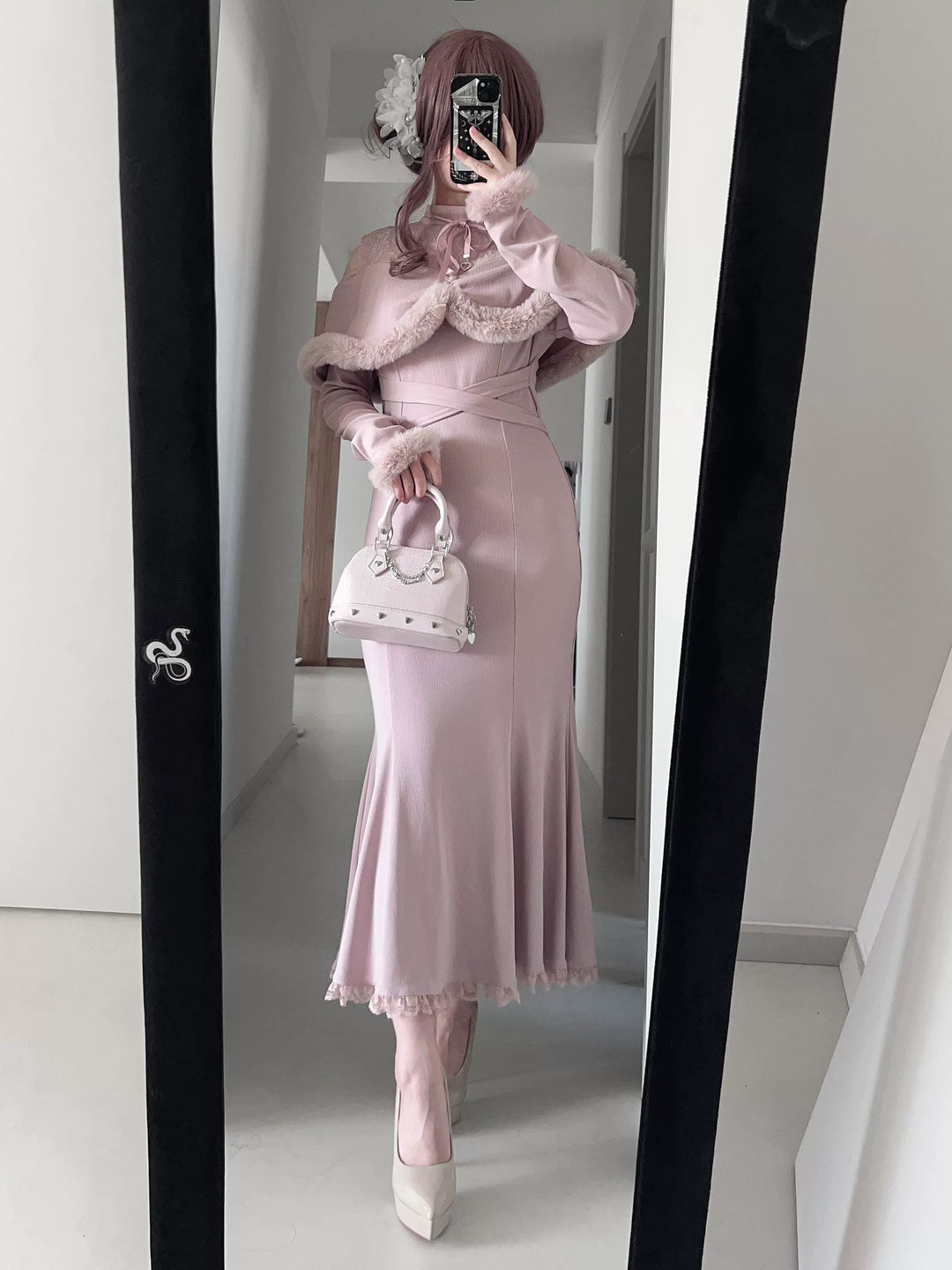 *针织长裙*虚拟天国原创设计量产型蕾服清楚系鱼尾裙日系露肩宅萌 44000:797369