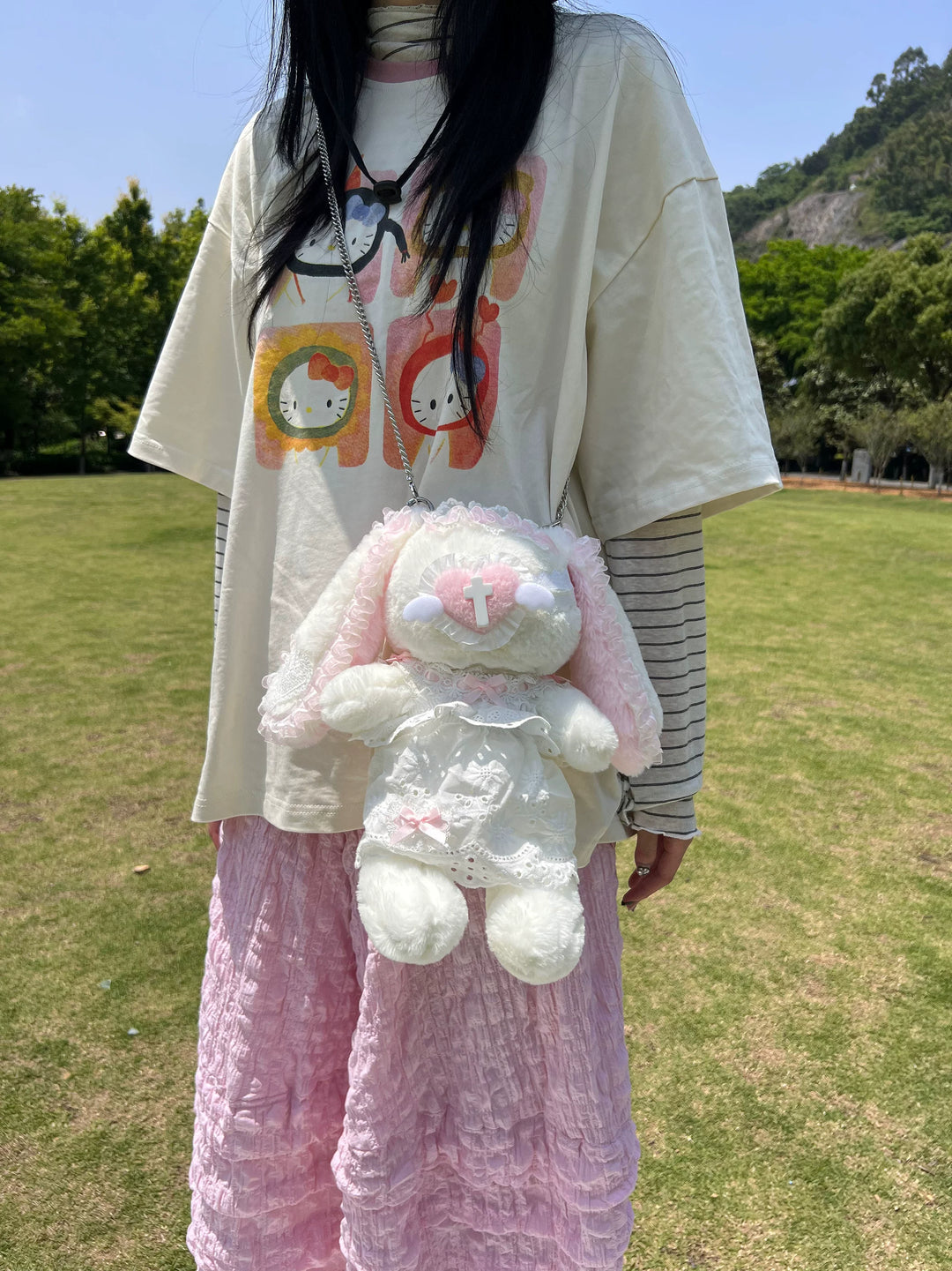 Subculture Bunny Shaped Plush Bag, Detachable Bag Straps 45763:870482