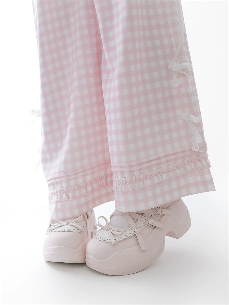 Kawaii Platform Sneakers, Adjustable Buckle, Premium Leather 43350:774169