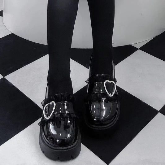 Jirai Kei Shoes Round-Toe Platform Shoes Mid-Heel Shoes 34374:464538 34374:464538