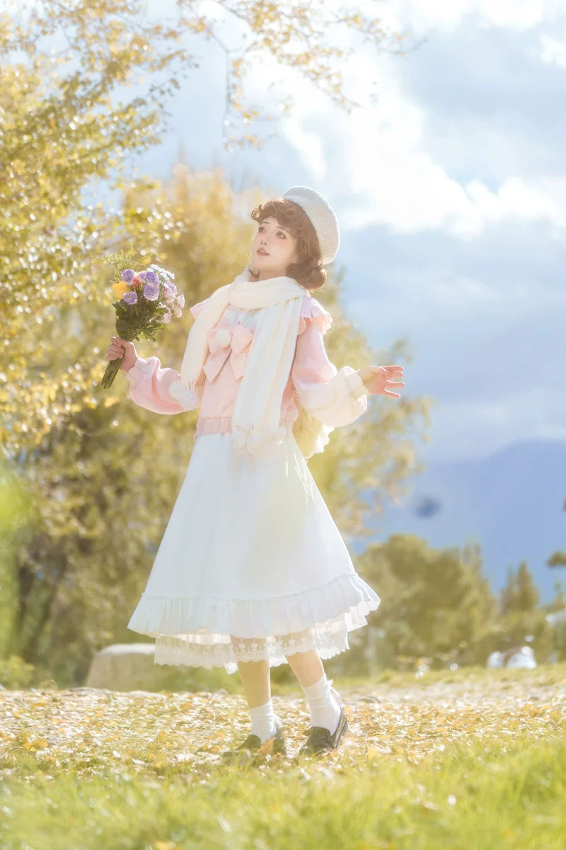 Sweet Pink Sweater Outfit, Skirt and Pants Available 44756:826891