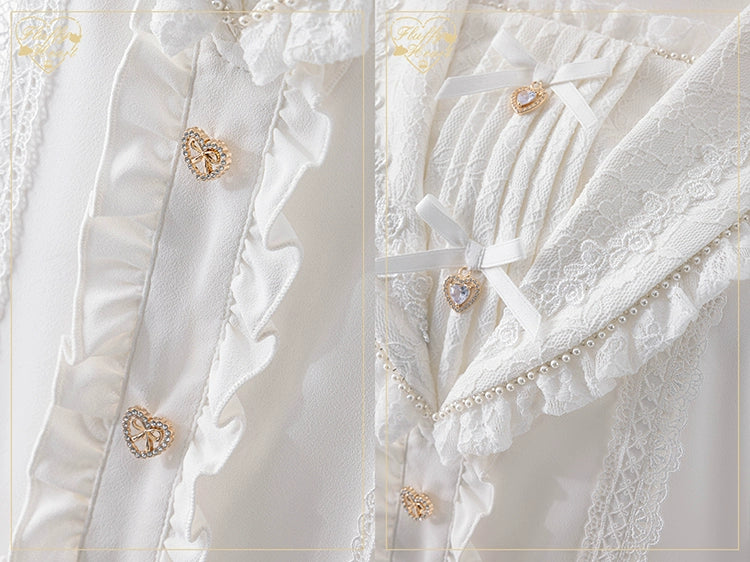 Lace Sailor Collar Jirai Kei Blouse, Heart Buttons 43586:780421