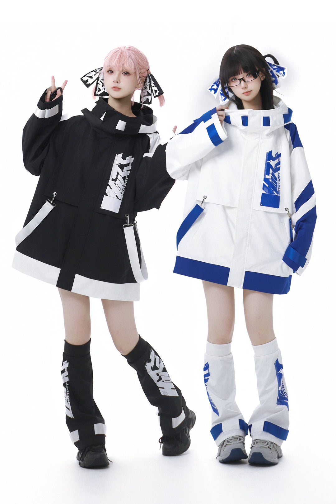 Jirai Kei Outfits Tenshi Kaiwai Hooded Jacket Shorts Set 40084:654372