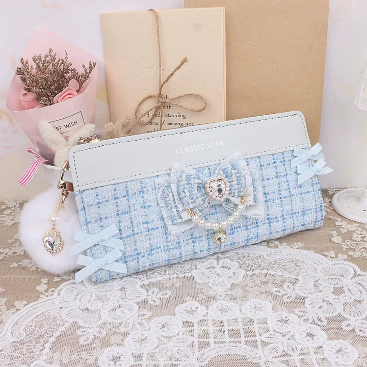 Ryousangata Rhinestone Wallet, Pom-Pom Pendant 45068:839567