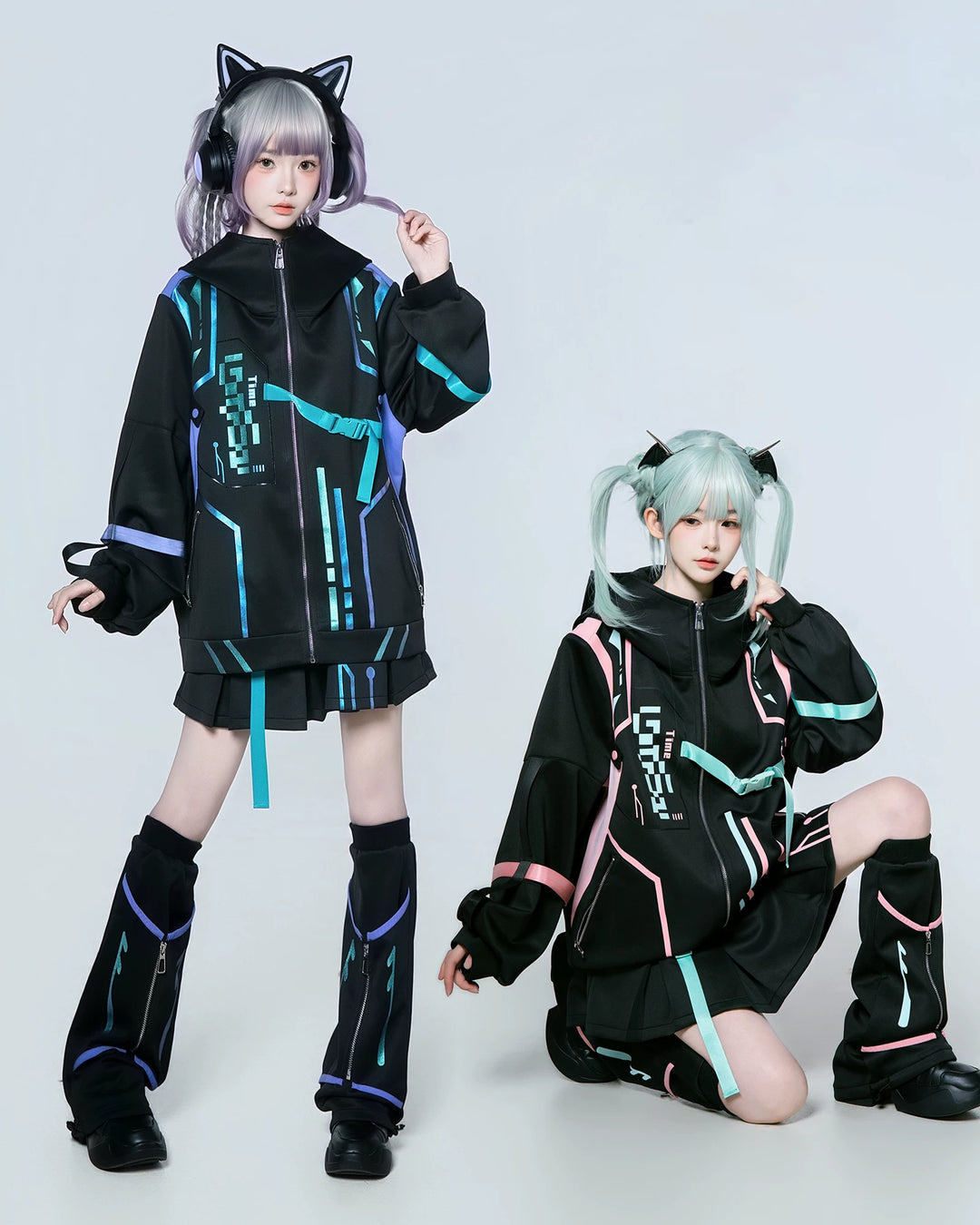Cyberpunk Fashion, Unisex Jacket and Skort Set 44425:810177