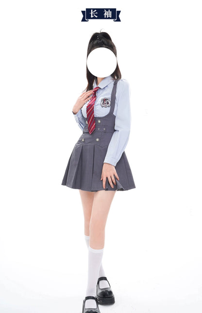 American Uniform Set College Style Skirt Preppy Blouse 36408:567970