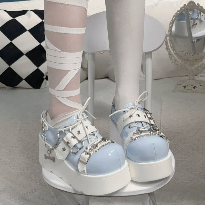 Y2K Platform Shoes Punk Gyaru Fashion Thick-Soled Shoes (34 35 36 37 38 39 40) 38262:594182