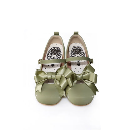 Lolita Shoes Green Blue Shoes Round Toe Cute Leather Heels (34 35 36 37 38 39 40 41) 37060:546488