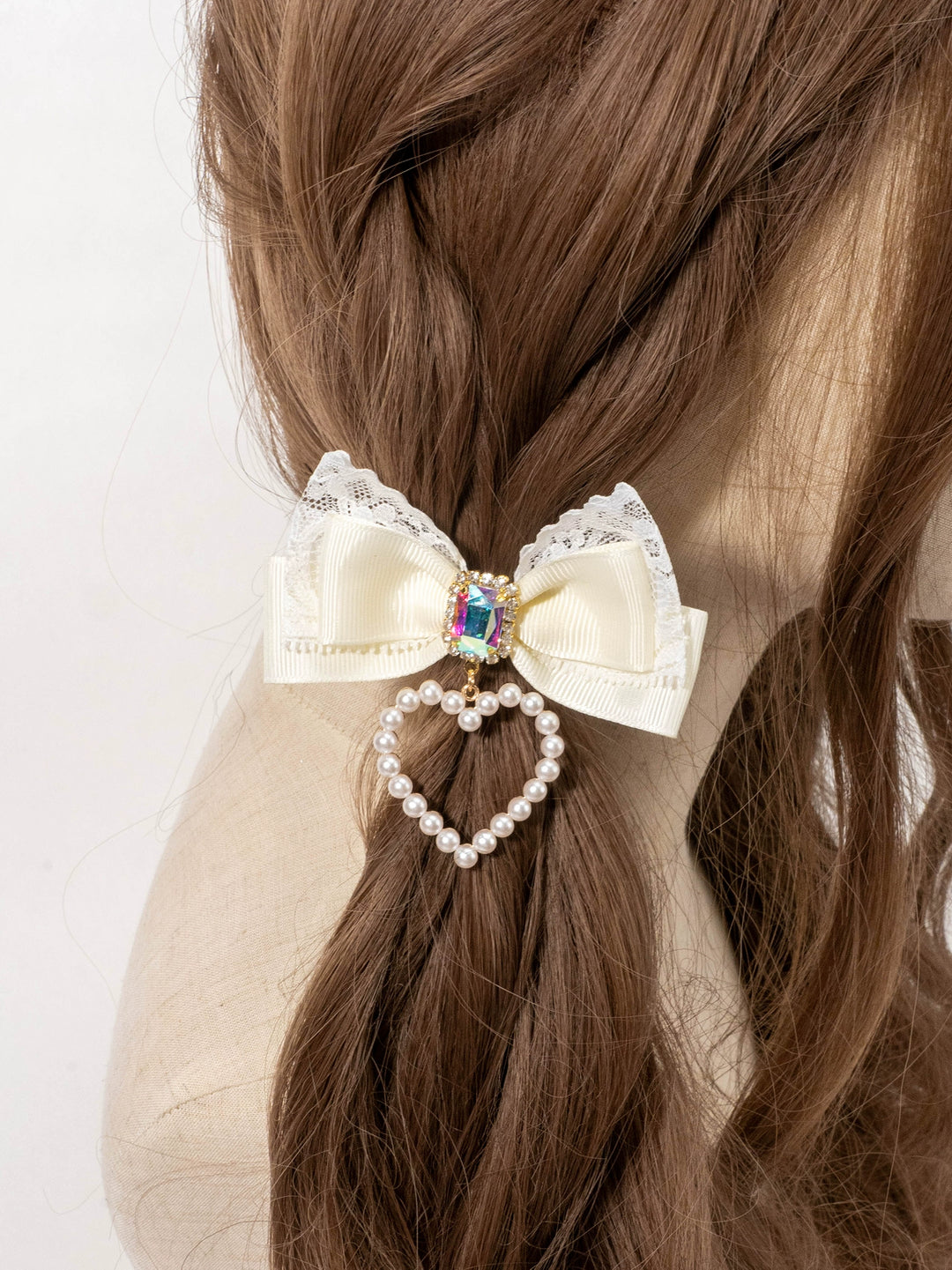 Kawaii Heart-Shaped Lace Sweet Hair Clips Multicolor 21564:309540 21564:309540