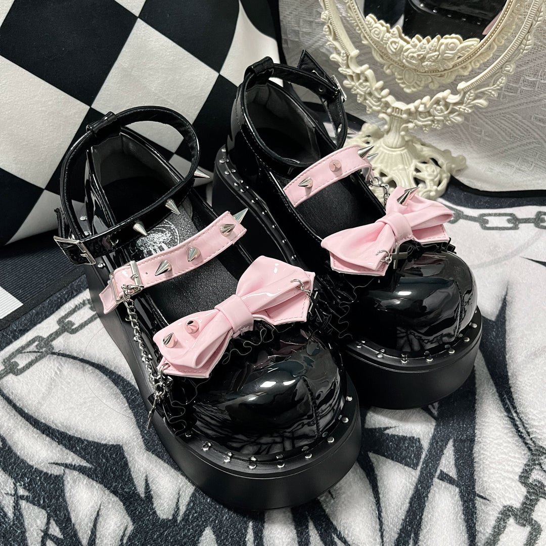 Y2K Shoes Punk Gyaru Fashion Platform Shoes Round-toe 38260:593520